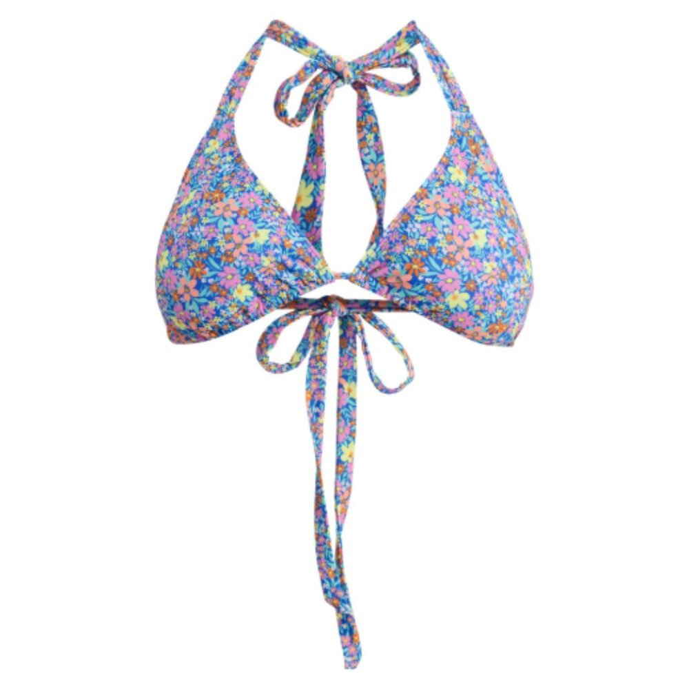 No Boundaries Women's Halter Slide Triangle Soft Tie Swim Top Size L